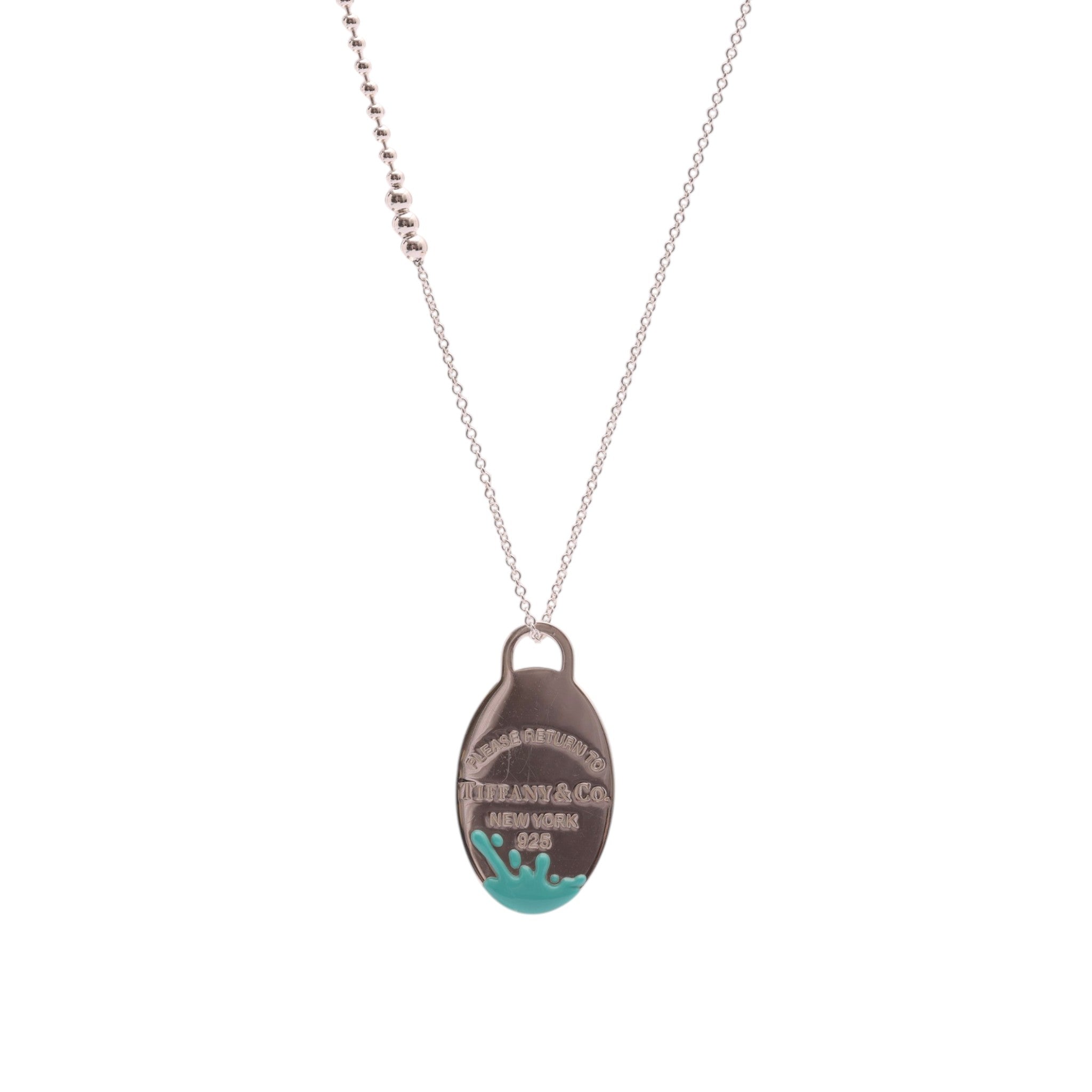 Pre-Owned Tiffany & Co. Return to Tiffany Color Splash Oval Tag Necklace