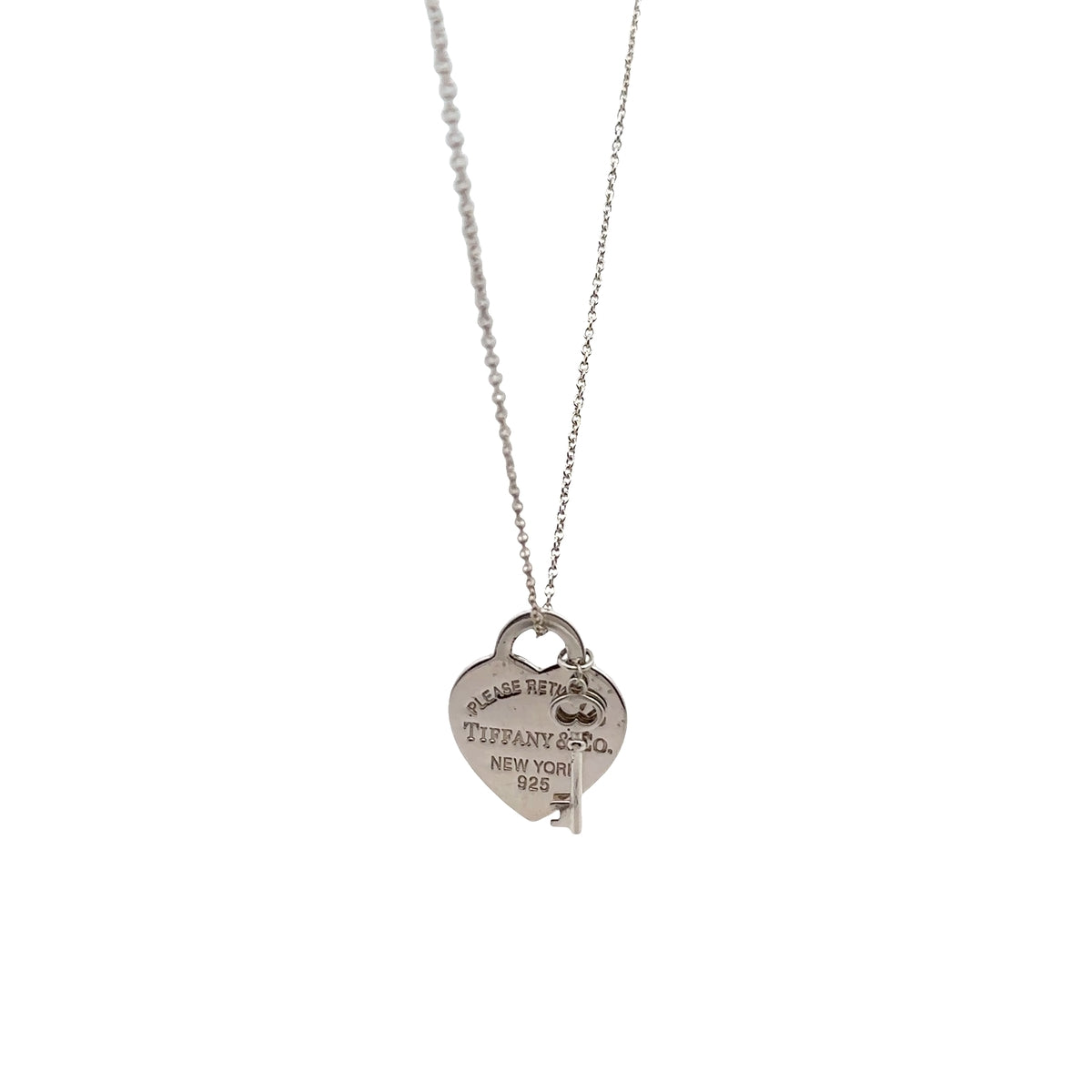 Pre-Owned Tiffany & Co. Heart Tag Key Pendant Necklace