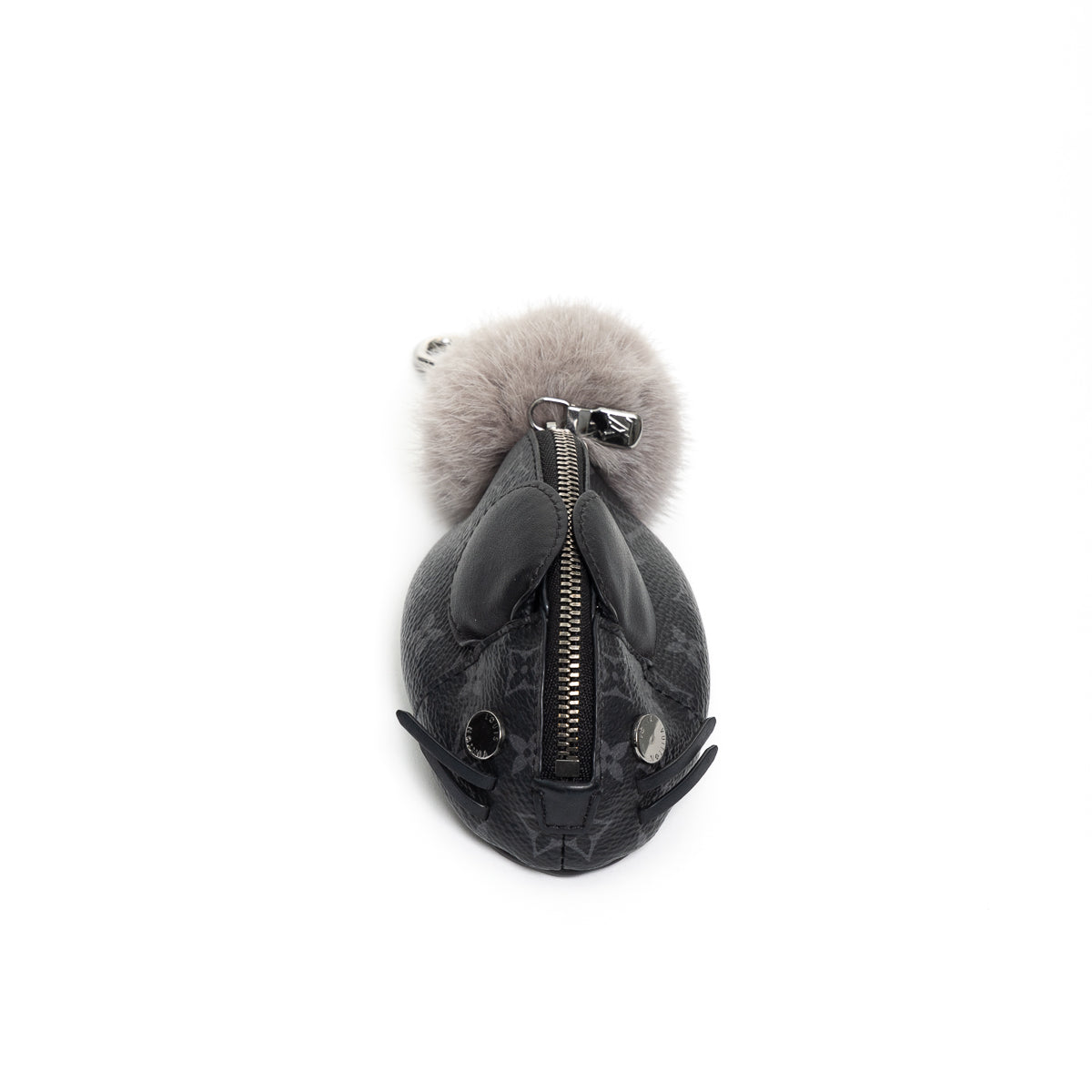 Pre-Owned Louis Vuitton Monogram Eclipse Chinchilla Coin Purse Keychain
