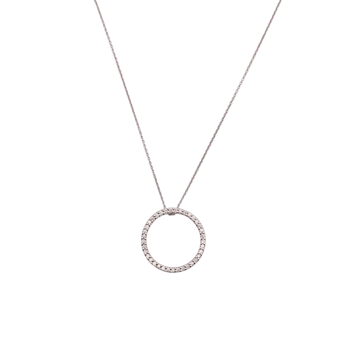 Pre-Owned Roberto Coin Diamond Circle Pendant Necklace