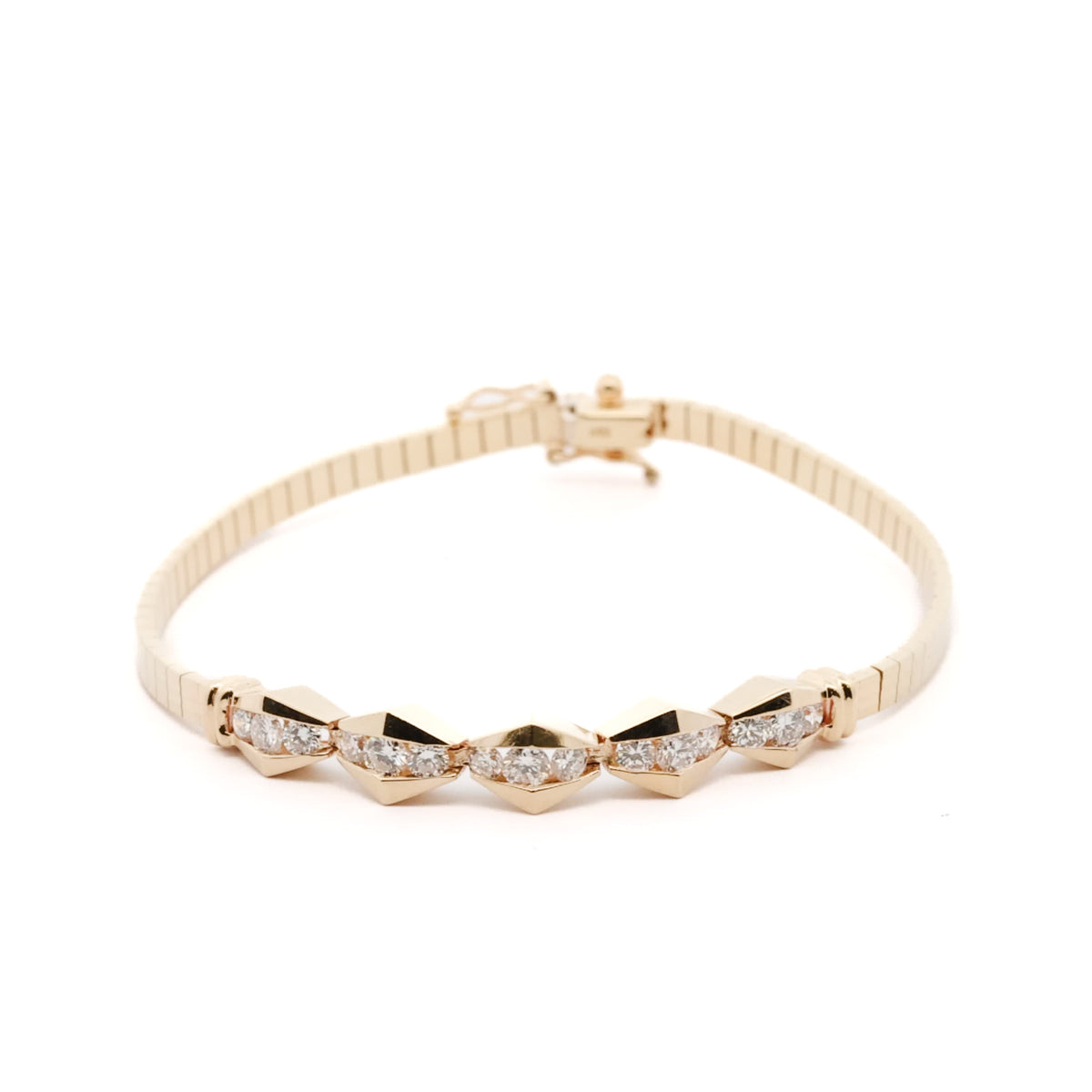 Pre-Owned Diamond Omega Station Bracelet