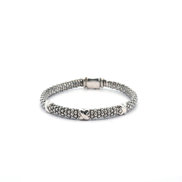 Pre-Owned Lagos Three Station X Caviar Bracelet