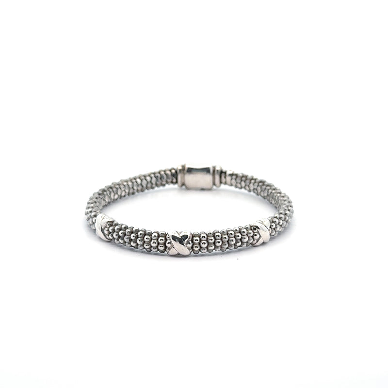 Pre-Owned Lagos Three Station X Caviar Bracelet
