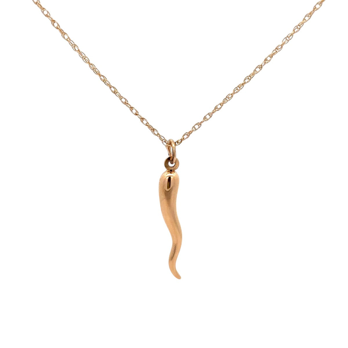 Pre-Owned Italian Horn Pendant Necklace
