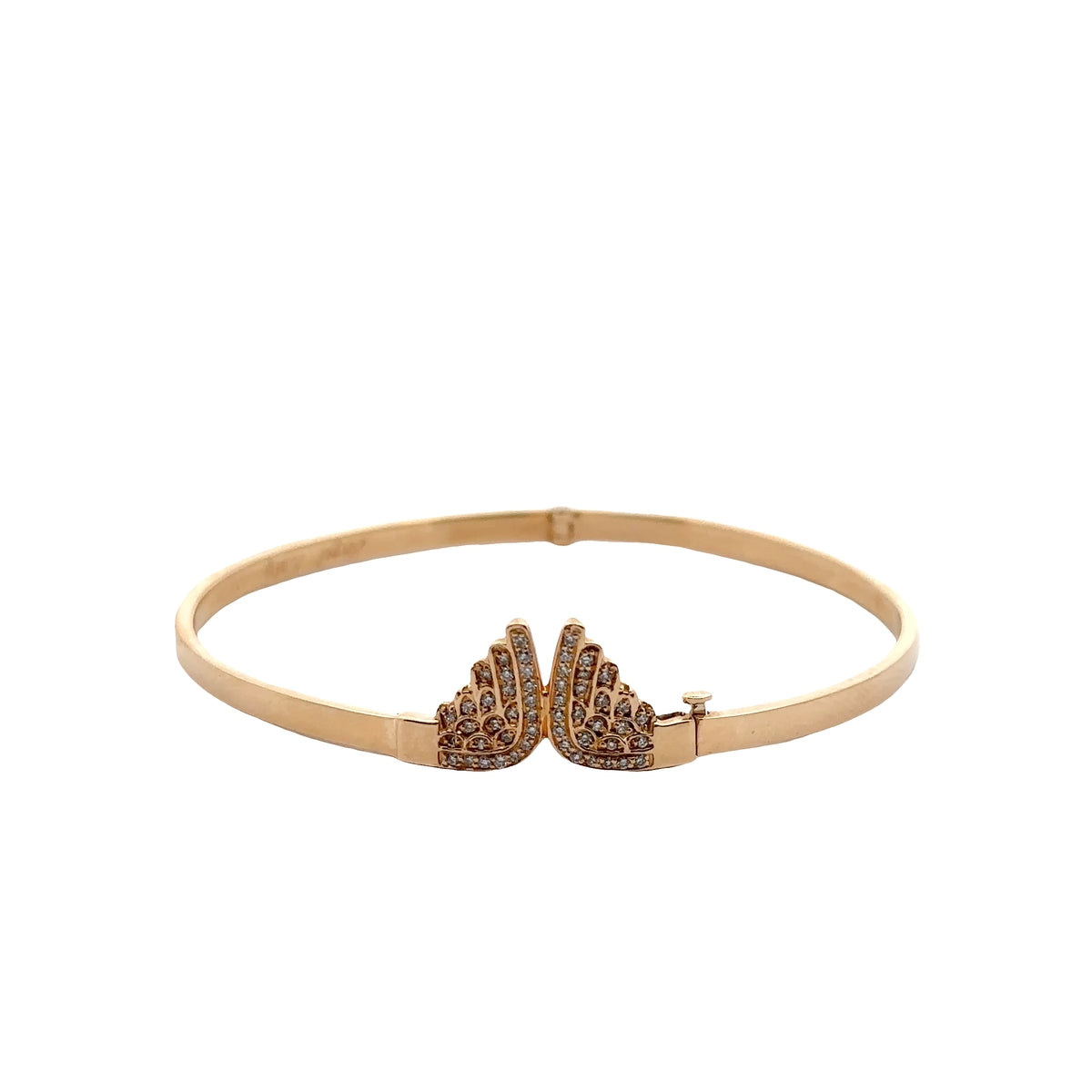 Pre-Owned Angel Wing Diamond Bangle Bracelet