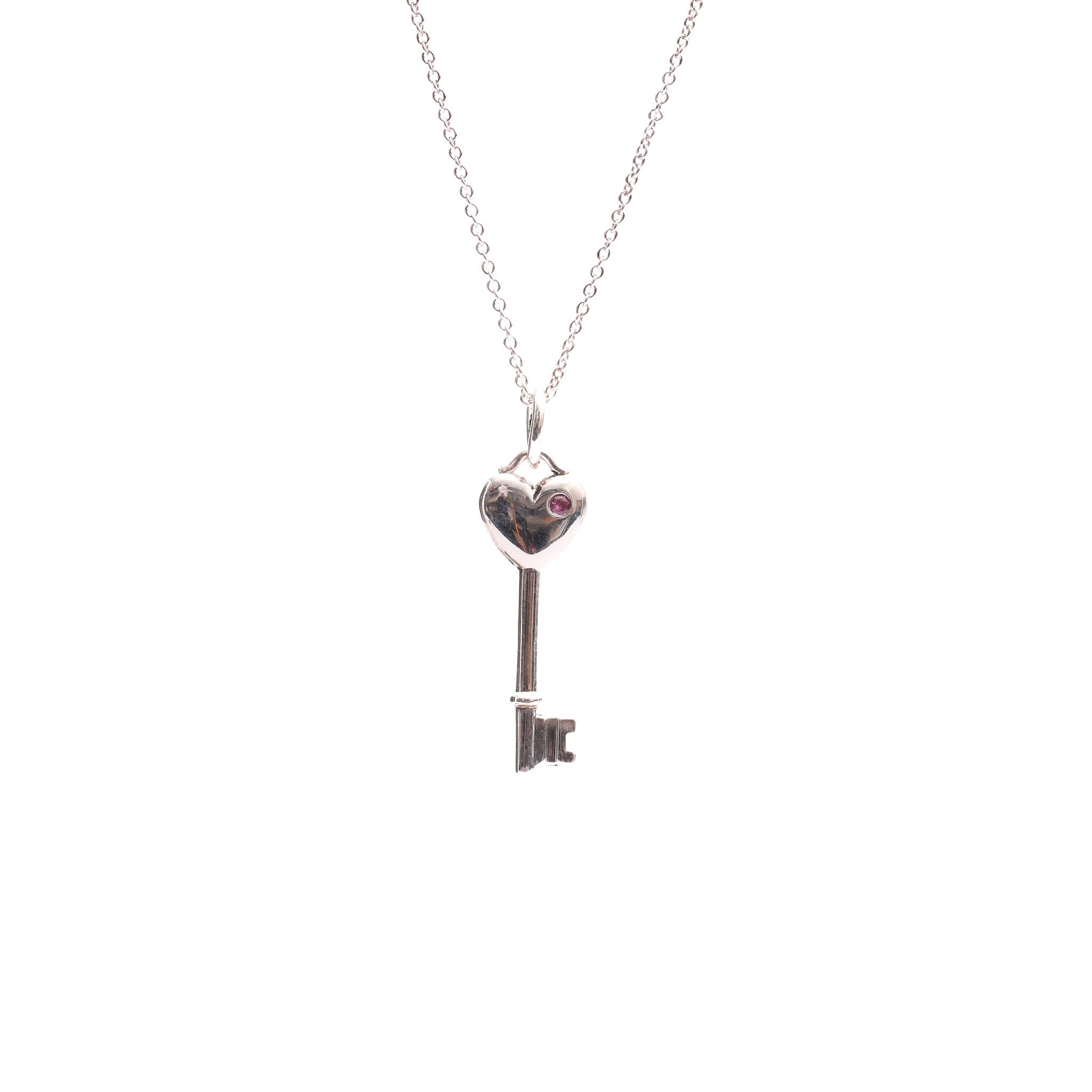 Pre-Owned Tiffany & Co. Sapphire Key Pendant Necklace