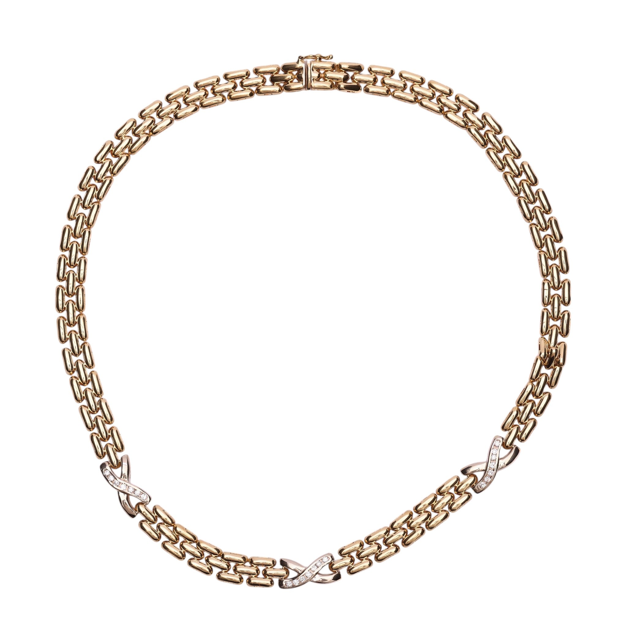 Pre-Owned Cubic Zirconia Panther Link Necklace