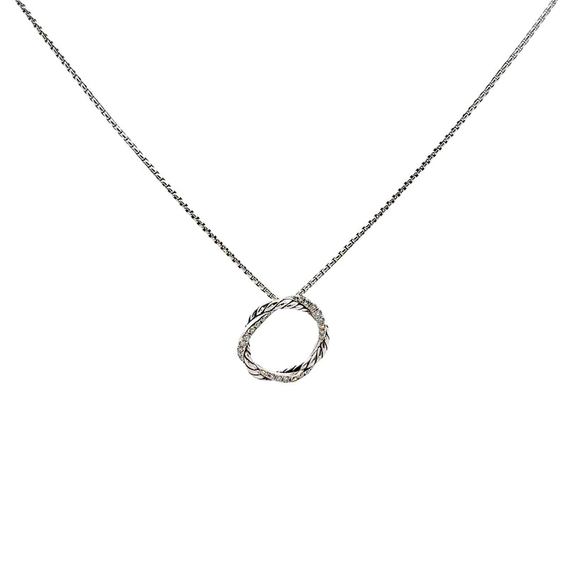 Pre-Owned David Yurman Diamond Petite Infinity Pendant Necklace