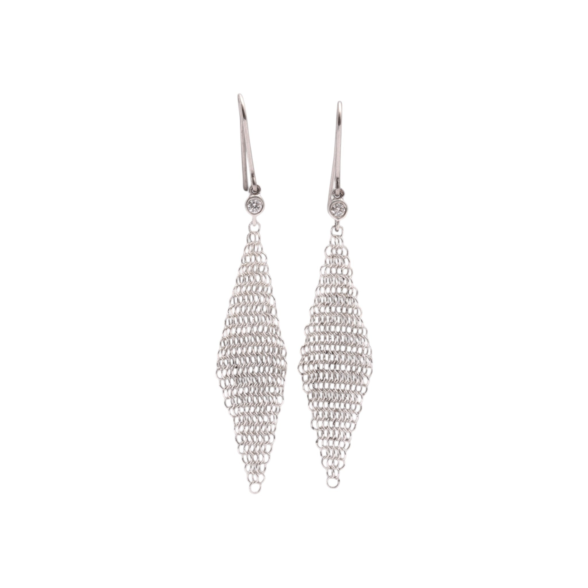 Pre-Owned Tiffany & Co. Diamond Mesh Drop Earrings