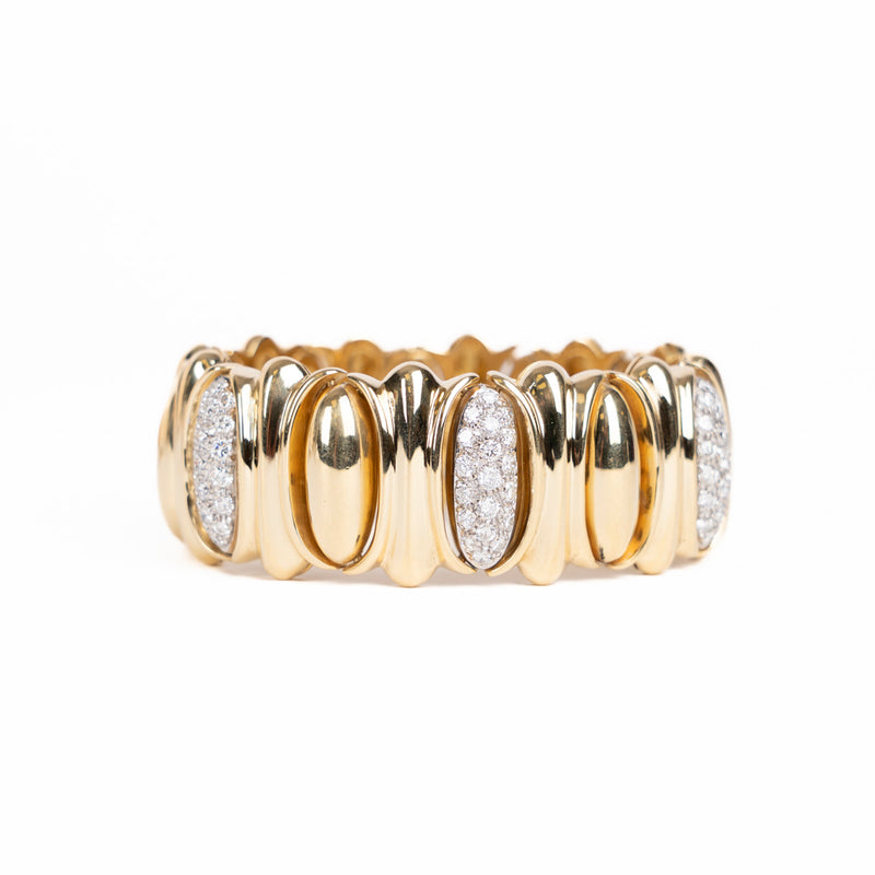 Pre-Owned Diamond Pave Station Bracelet