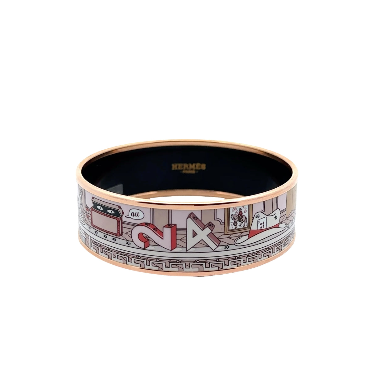 Pre-Owned Hermes Enamel Mystere au 24 Wide Bangle