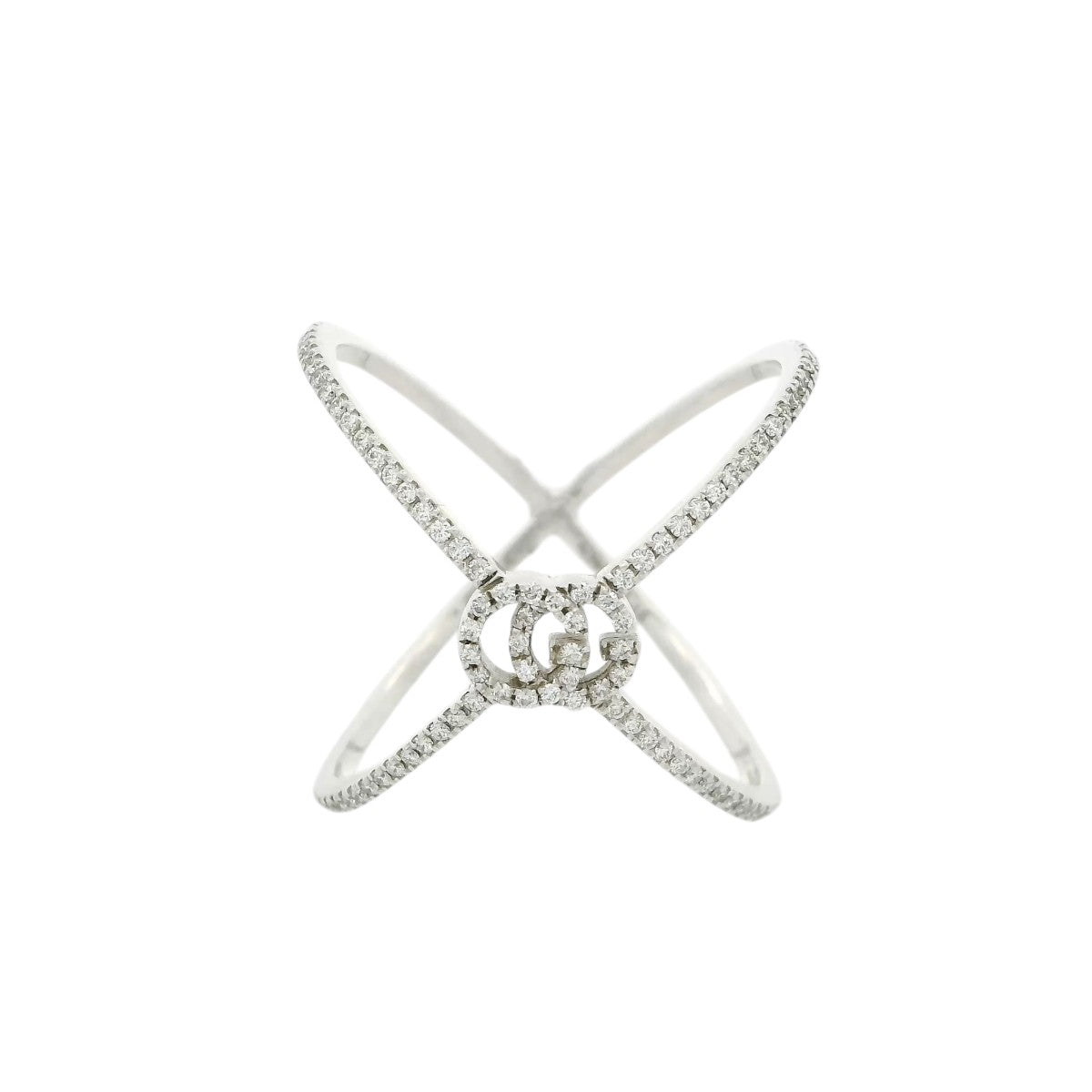 Pre-Owned Gucci Diamond GG Running Cross Ring