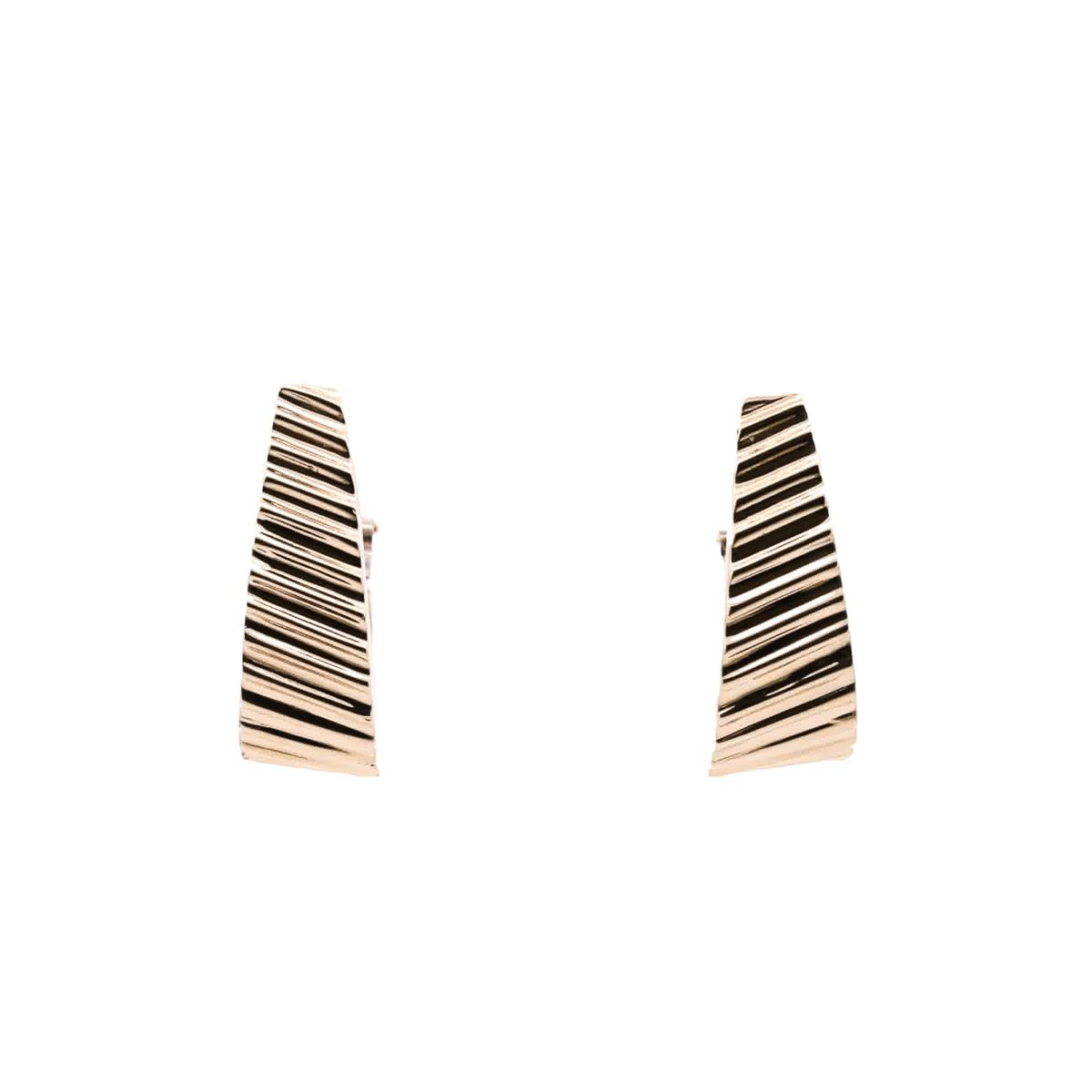 Pre-Owned Ribbed Hoop Earrings