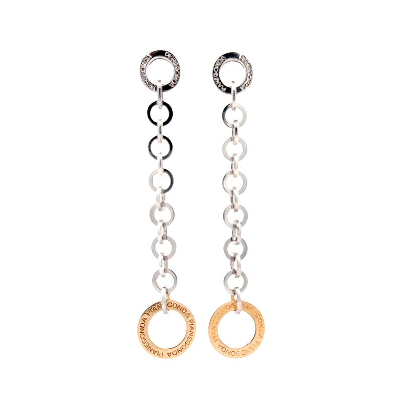 Pre-Owned Pianegonda Two-Tone Circle Drop Earrings