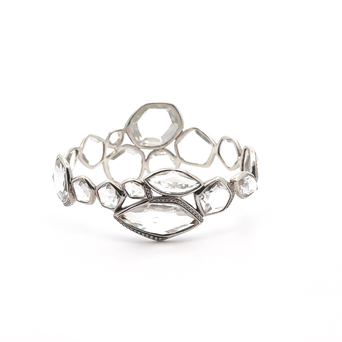 Pre-Owned Ippolita Quartz and Diamond Wicked Hero Bangle Bracelet