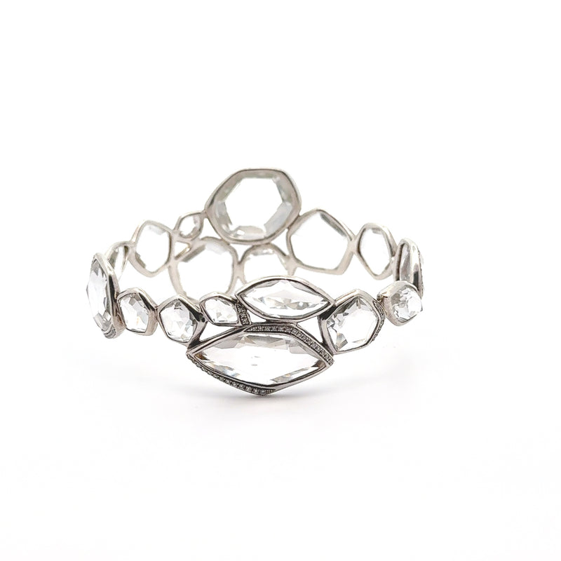 Pre-Owned Ippolita Quartz and Diamond Wicked Hero Bangle Bracelet