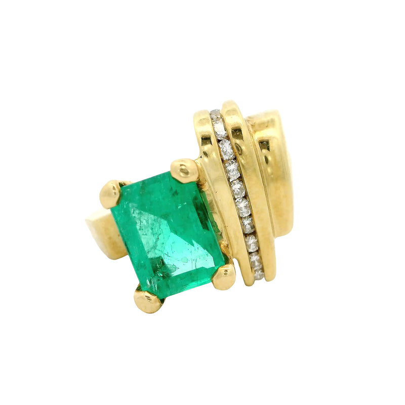 Pre-Owned Emerald and Diamond Ring