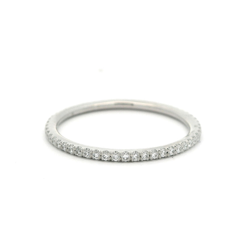 $1120 PLAT WERDI 55=0.18 CT GHI SI ETERNITY BAND SZ 6.5