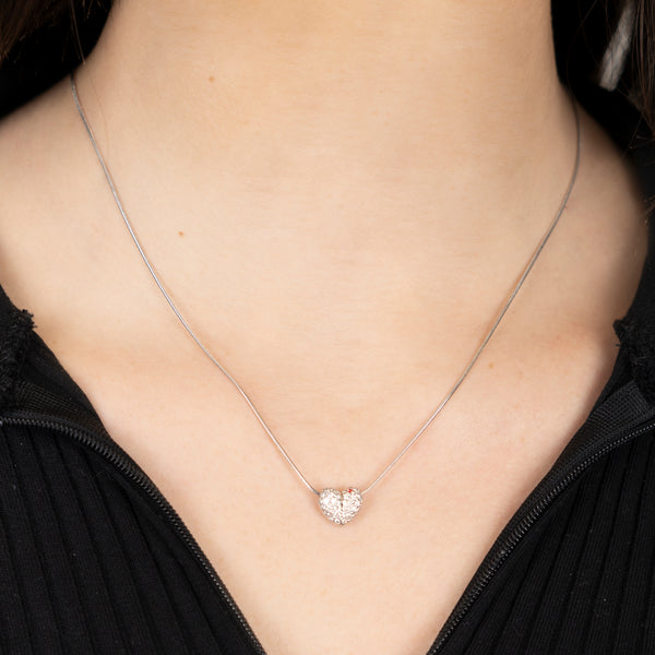 Pre-Owned Jose Hess Diamond Heart Necklace