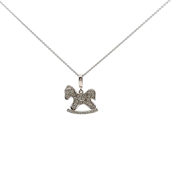Michael Werdiger Diamond Rocking Horse Pendant Necklace