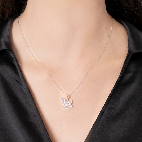 Michael Werdiger Diamond Rocking Horse Pendant Necklace