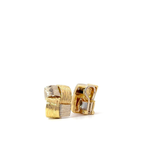 Pre-Owned Two-Tone Woven Earrings