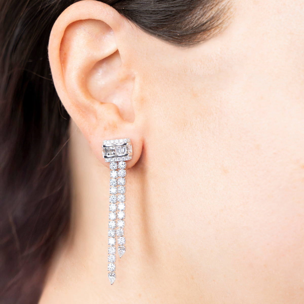 Pre-Owned Charles Krypell Diamond Drop Earrings