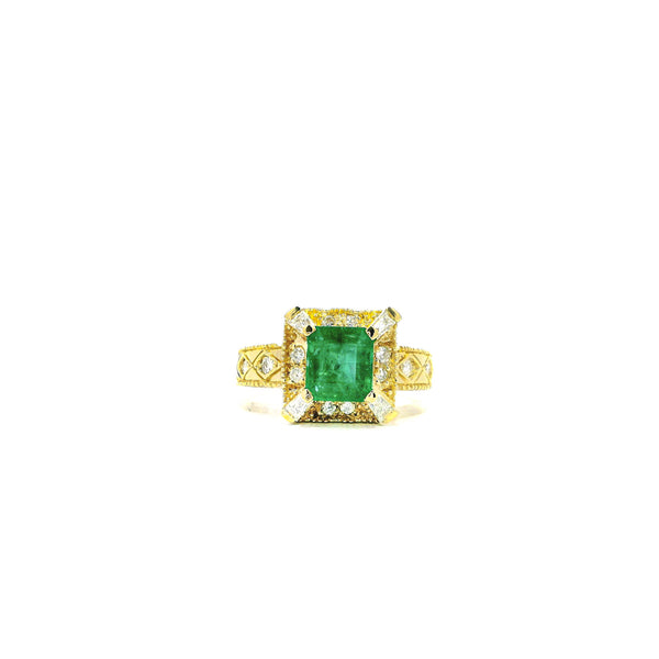 Pre-Owned Emerald and Diamond Ring
