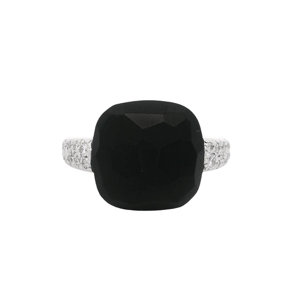 Pre-Owned Pomellato Black Onyx and Diamond Capri Ring