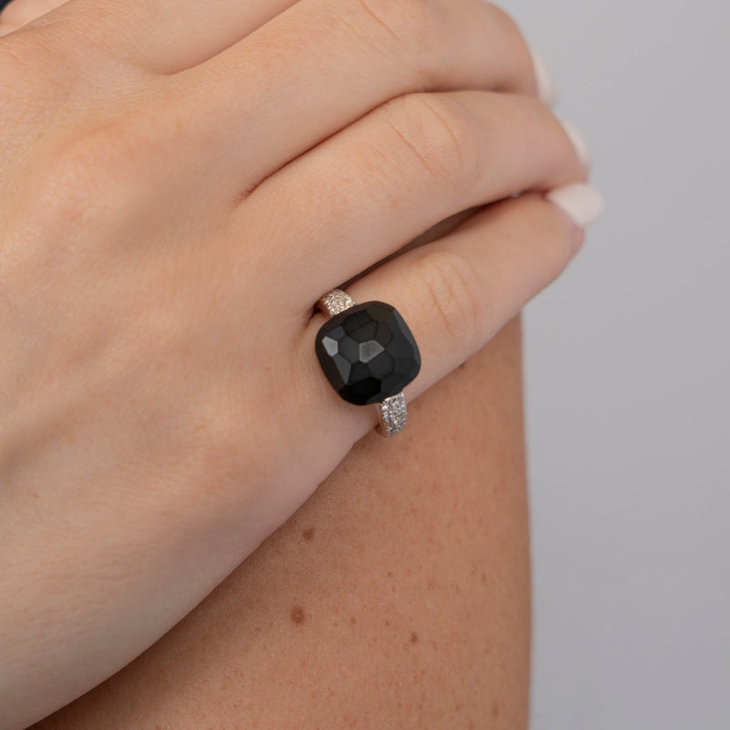 Pre-Owned Pomellato Black Onyx and Diamond Capri Ring