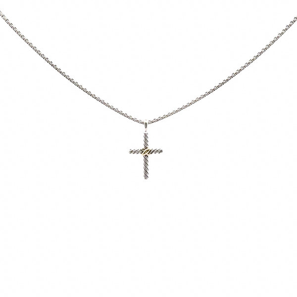 Pre-Owned David Yurman X Cable Cross Pendant Necklace