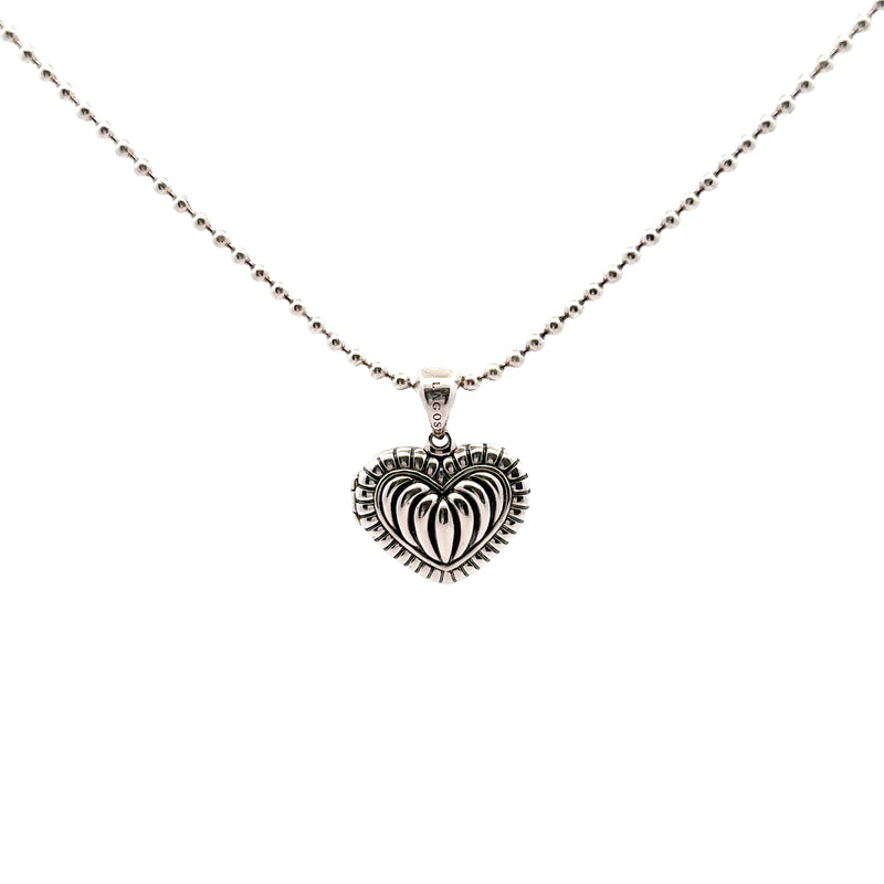 Pre-Owned Lagos Fluted Heart Locket Necklace