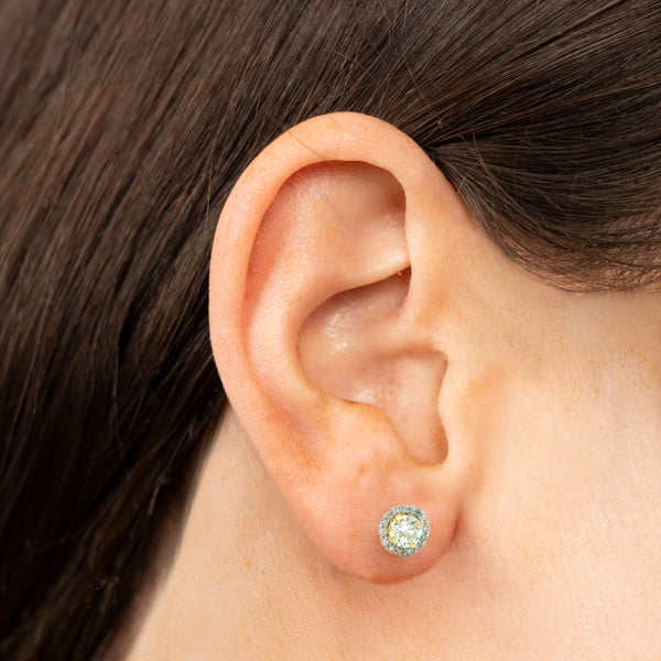 Pre-Owned Diamond Halo Stud Earrings