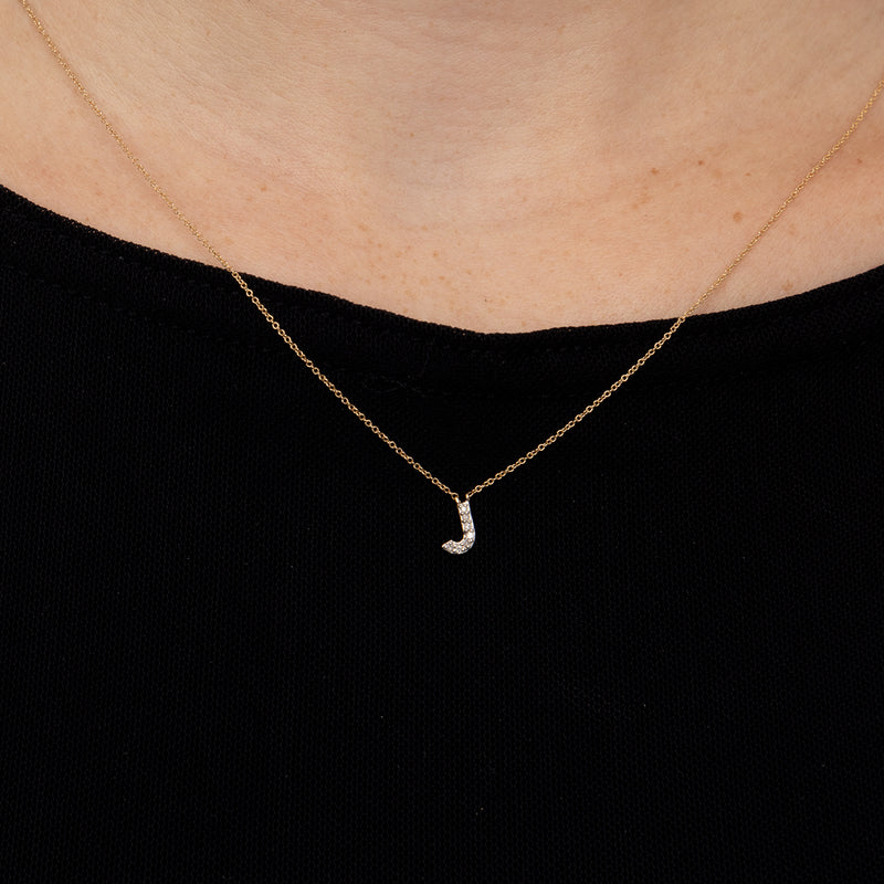 Pre-Owned Diamond 'J' Necklace