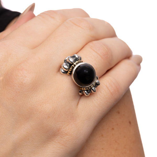 Pre-Owned Lagos Black Onyx Caviar Ring