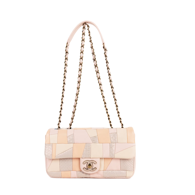 Chanel Chevron Python Patchwork Pre-Owned Chanel Python Patchwork Medium Single Flap | STORE 5a Luxury ...