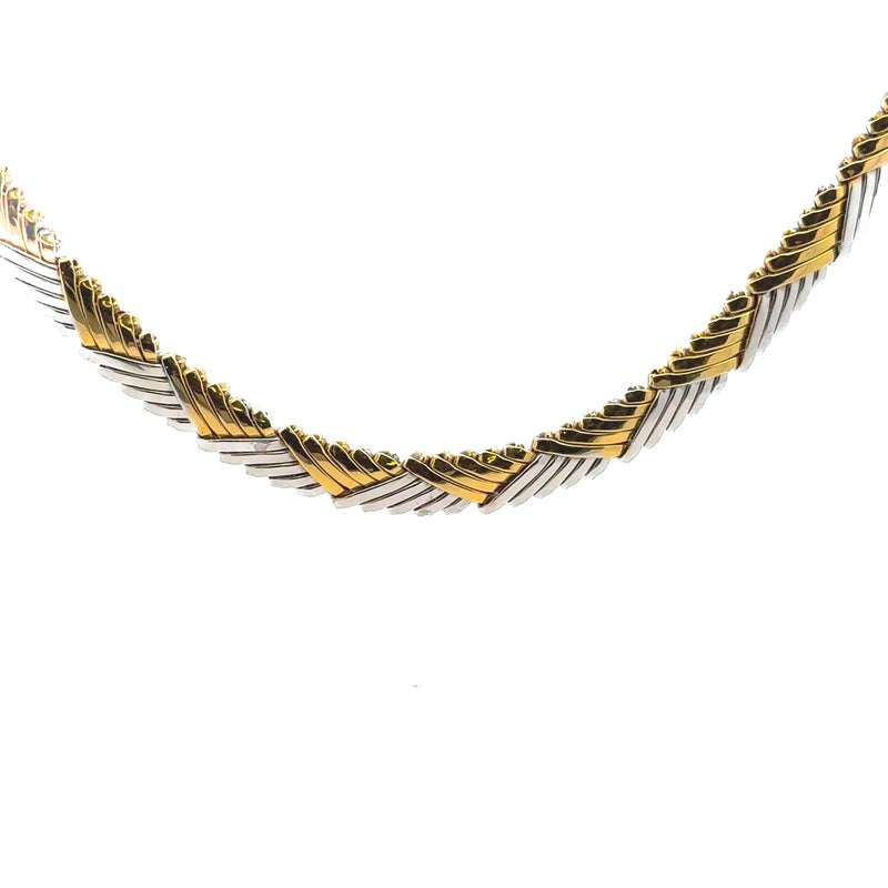 Pre-Owned Two-Tone Textured Necklace