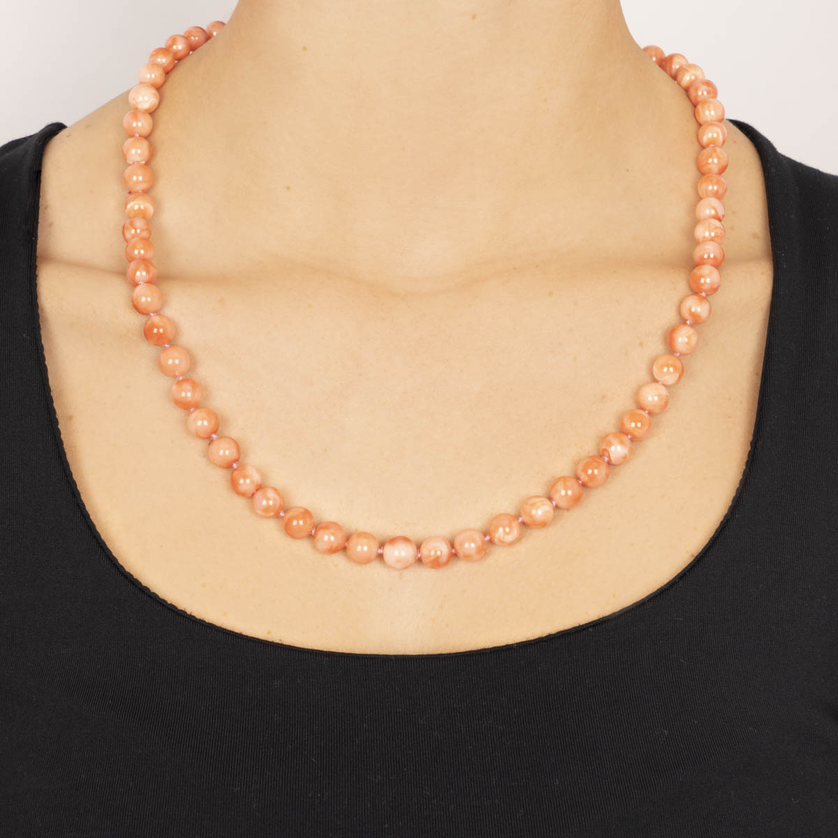 Pre-Owned Coral Bead Strand Necklace