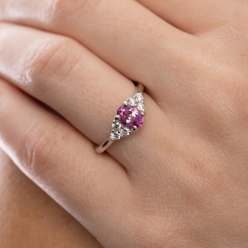 Pre-Owned Pink Sapphire and Diamond Ring