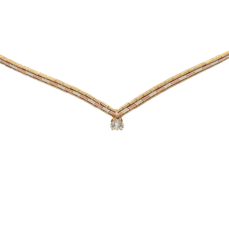 Pre-Owned Tri-Tone Diamond Necklace