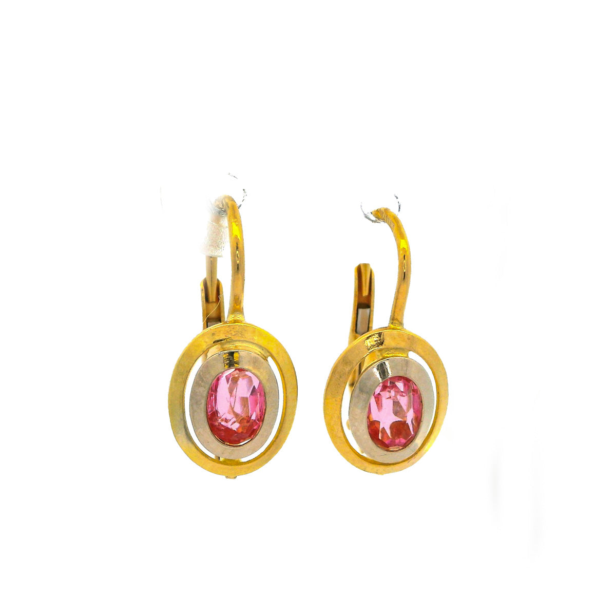 Pre-Owned Two-Tone Pink Glass Earrings