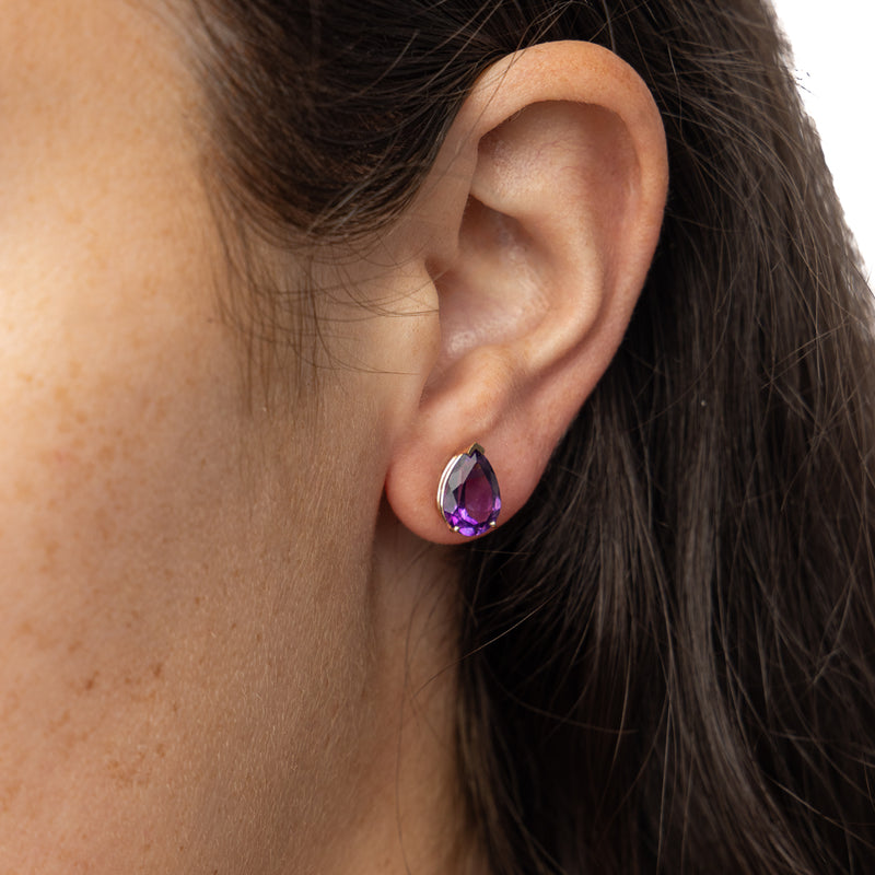 Pre-owned Amethyst Stud Earrings