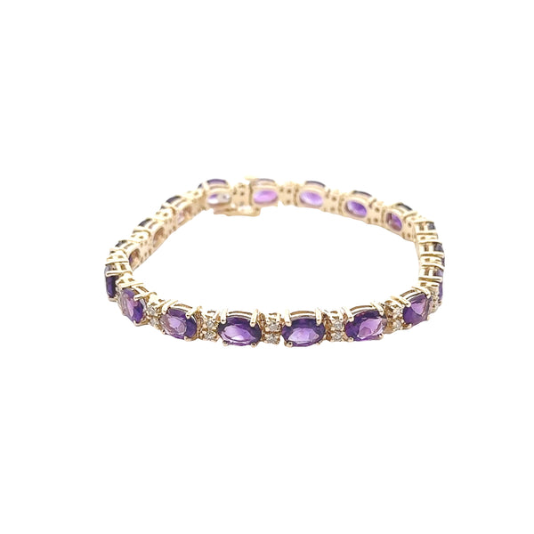 Pre-Owned Amethyst and Diamond Bracelet