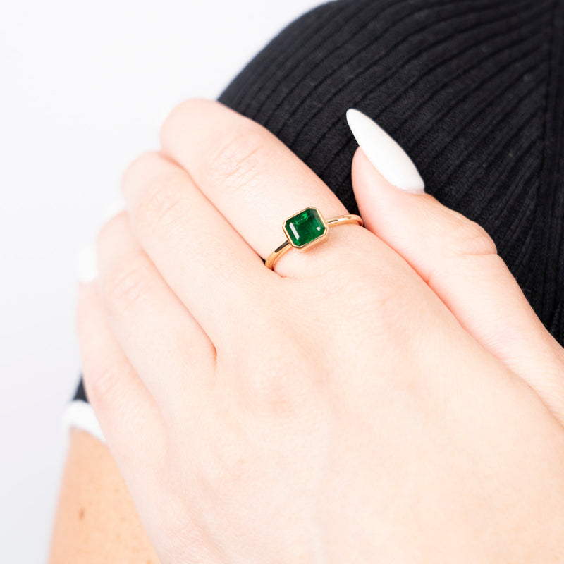 Pre-Owned Emerald Bezel Ring