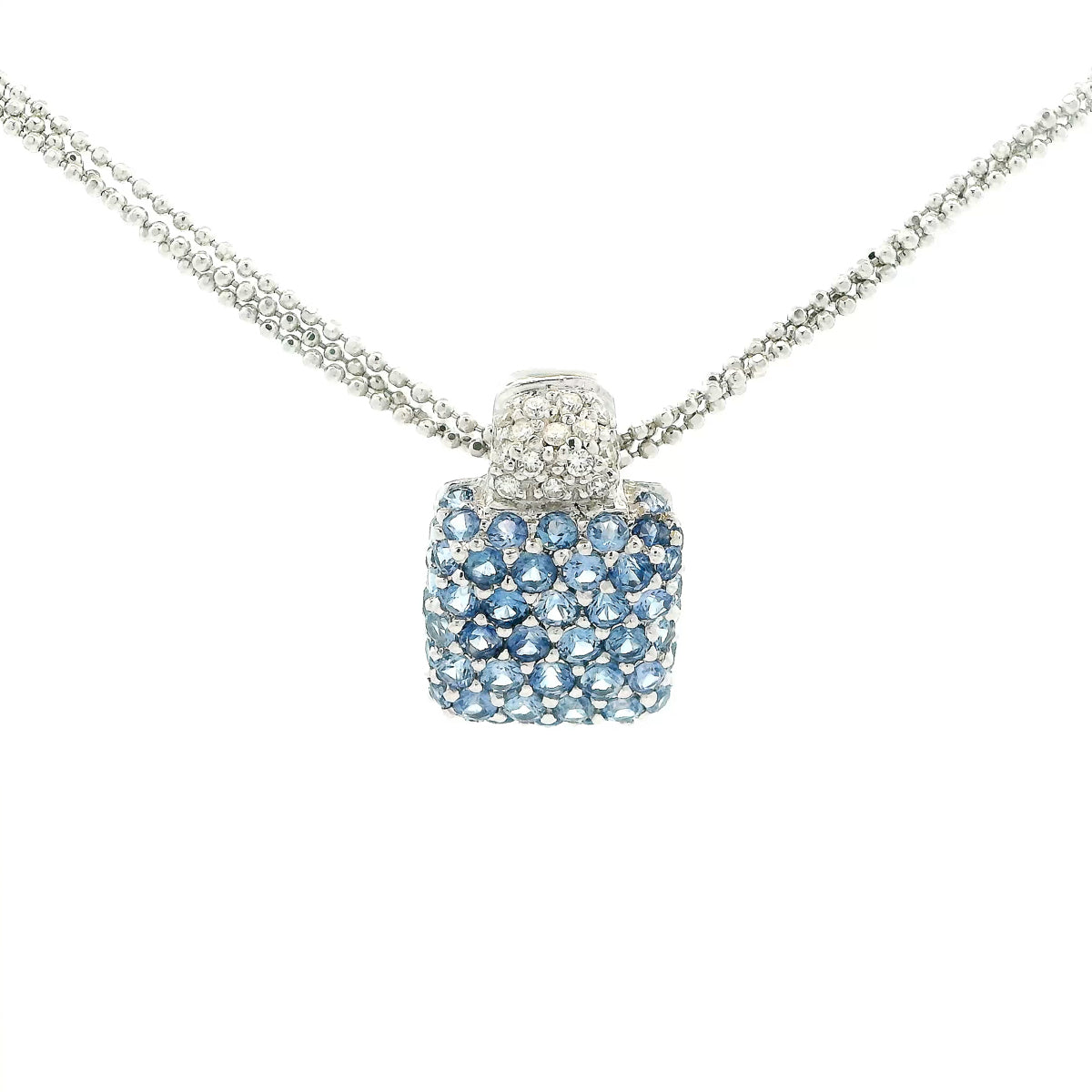 Pre-Owned Blue Sapphire and Diamond Necklace