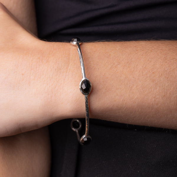 Pre-Owned Ippolita Black Onyx Five-Station Bangle