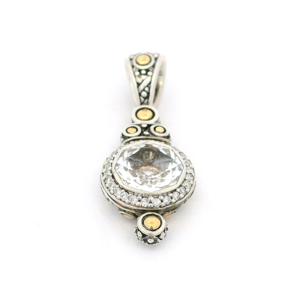 Pre-Owned John Hardy White Topaz and Diamond Batu Sari Enhancer