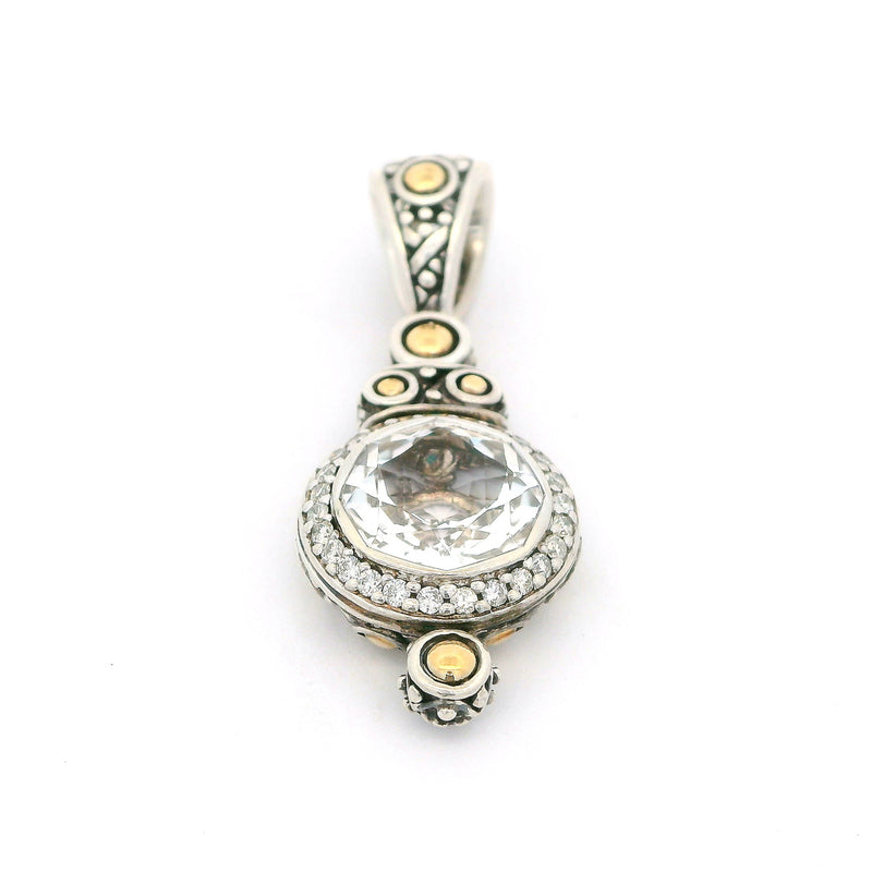 Pre-Owned John Hardy White Topaz and Diamond Batu Sari Enhancer