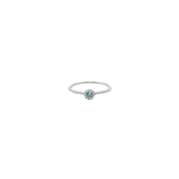 Pre-Owned Blue Topaz and Diamond Halo Ring