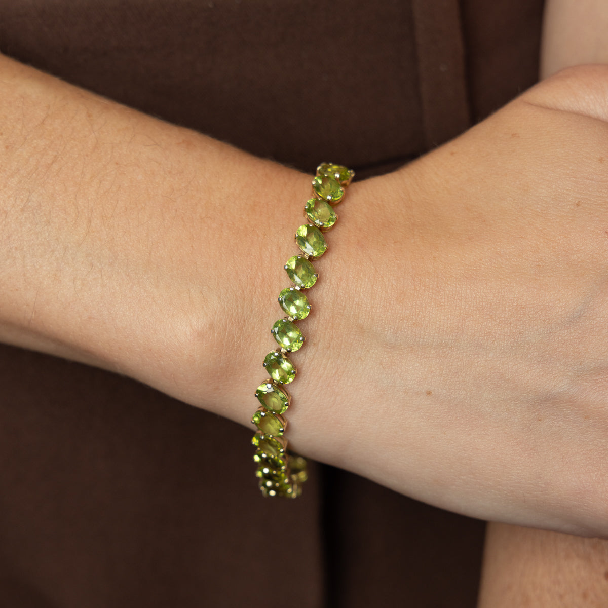 Pre-Owned Oval Peridot Bracelet